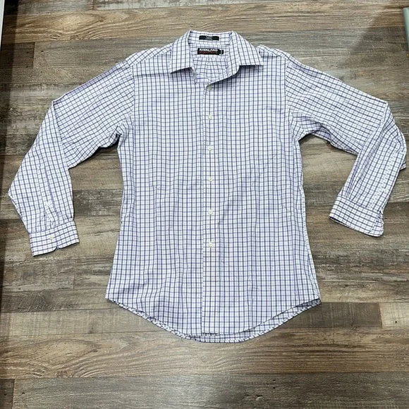 Kirkland Signature | Shirts | Kirkland Slim Fit Non Iron Purple Plaid Dress  Shirt | Poshmark